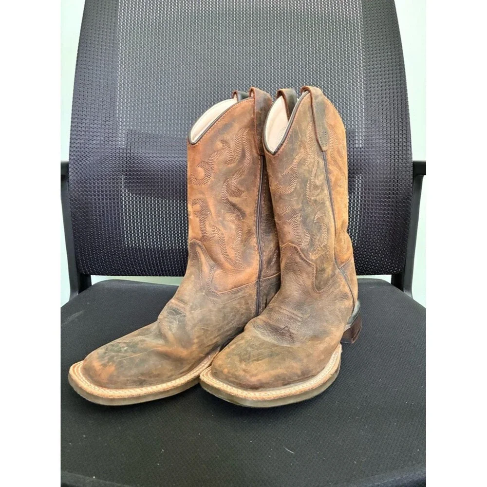 Cody James Boys Kids Ranger Western Cowboy Broad Square Toe Brown Size 2